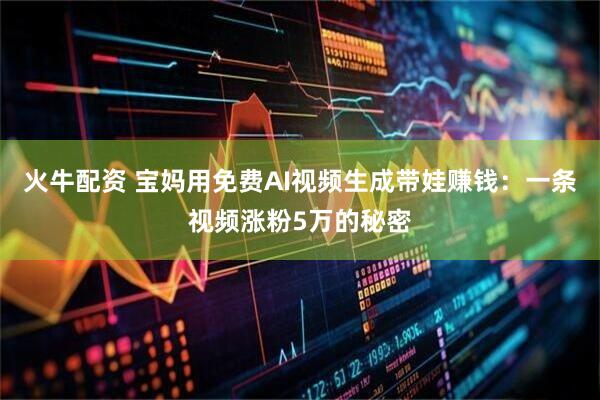 火牛配资 宝妈用免费AI视频生成带娃赚钱：一条视频涨粉5万的秘密